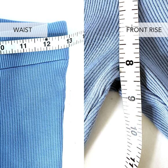 DONNI. X FREE PEOPLE NWT The Rib Kick Flare Pants in Light Blue Size XS - Picture 9 of 11